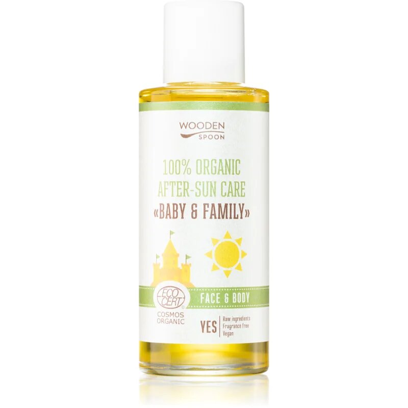 WoodenSpoon Baby & Family olaj napozás után arcra és testre 100 ml