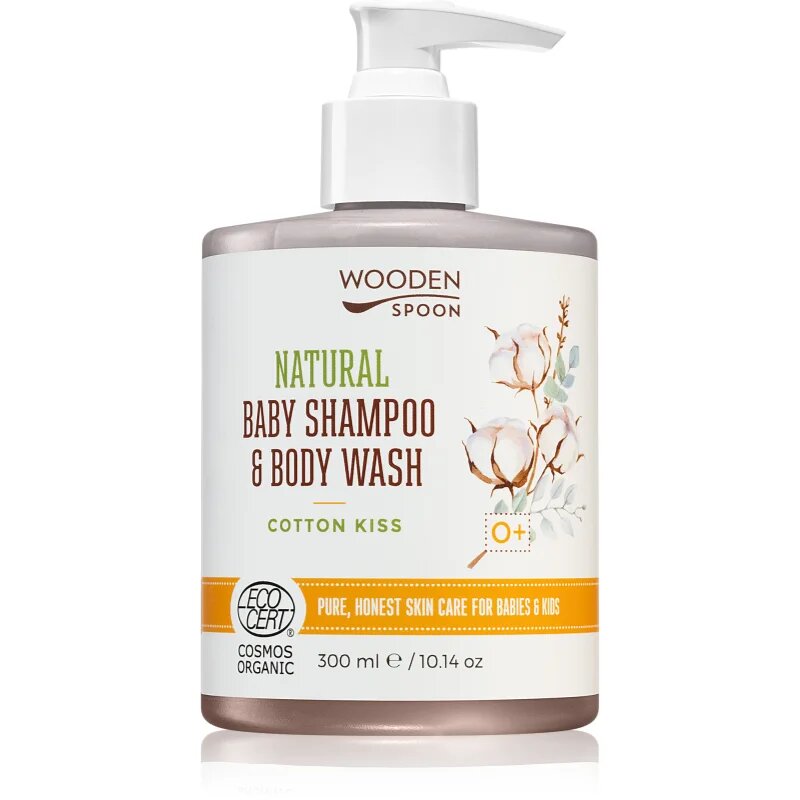 WoodenSpoon Natural sampon és tusfürdő gél gyermekeknek 2 az 1-ben 300 ml