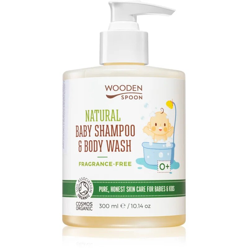WoodenSpoon Natural sampon és tusfürdő gél gyermekeknek parfümmentes 300 ml