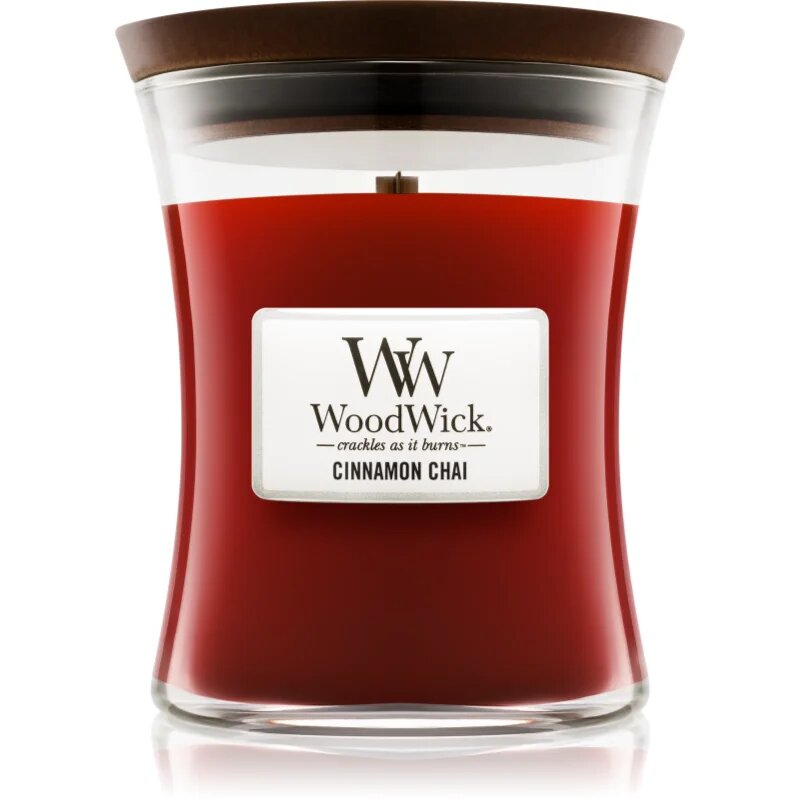 Woodwick Cinnamon Chai illatgyertya fa kanóccal 275 g