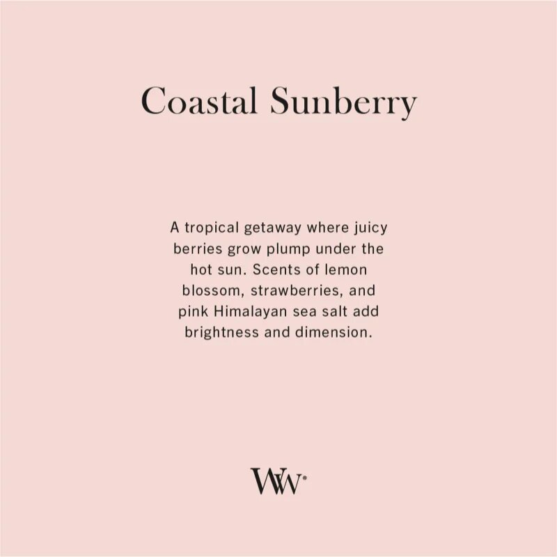 Woodwick Coastal Sunberry illatgyertya fa kanóccal 610 g