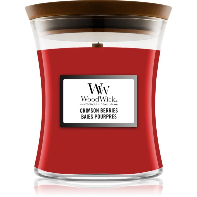 Woodwick Crimson Berries illatgyertya fa kanóccal 85 g