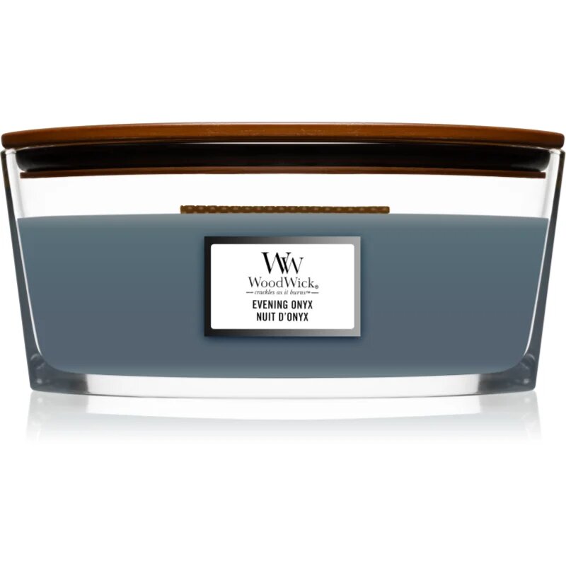 Woodwick Evening Onyx illatgyertya fa kanóccal (hearthwick) 453 g