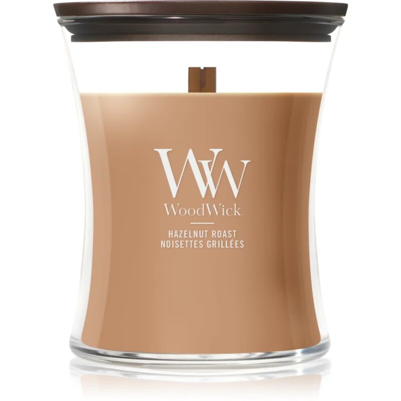 Woodwick Hazelnut Roast illatgyertya fa kanóccal 275 g