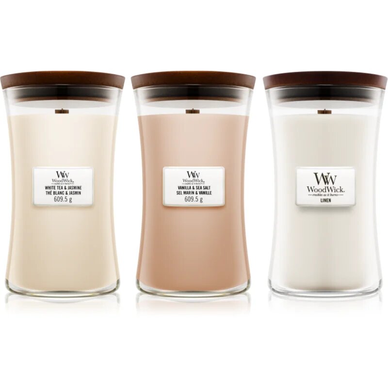 Woodwick Linen Tea & Sea Salt set ajándékszett