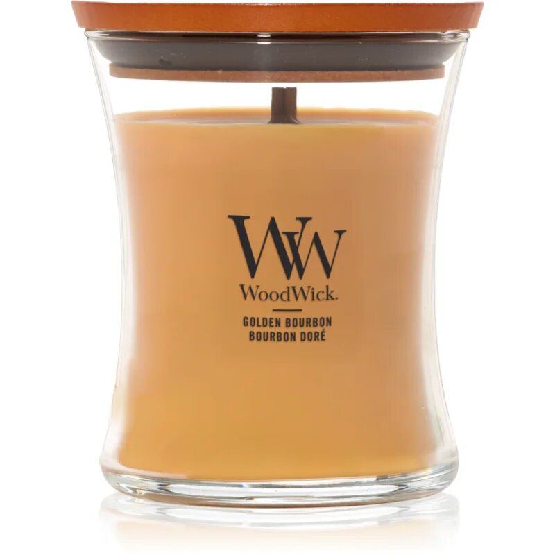 Woodwick Opulent Wood Golden Bourbon illatgyertya fa kanóccal (hearthwick) 275 g