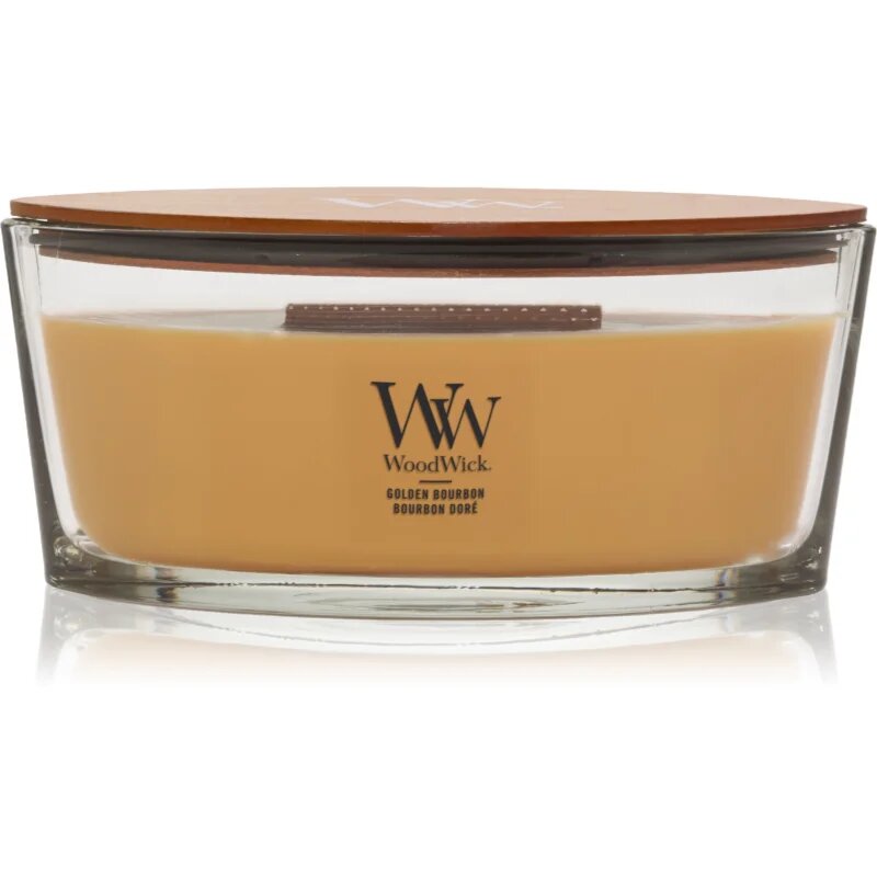Woodwick Opulent Wood Golden Bourbon illatgyertya fa kanóccal (hearthwick) 453.6 g