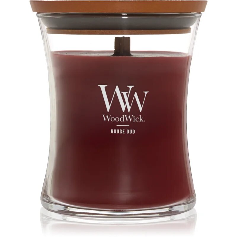 Woodwick Opulent Wood Rouge Oud illatgyertya fa kanóccal 275 g