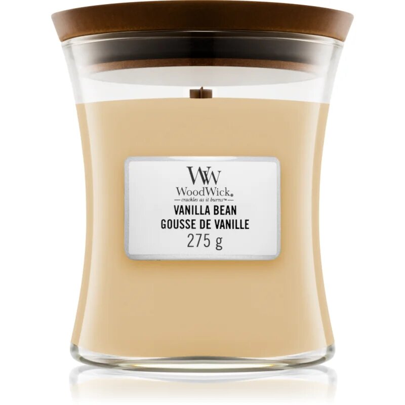 Woodwick Vanilla Bean illatgyertya fa kanóccal 275 g