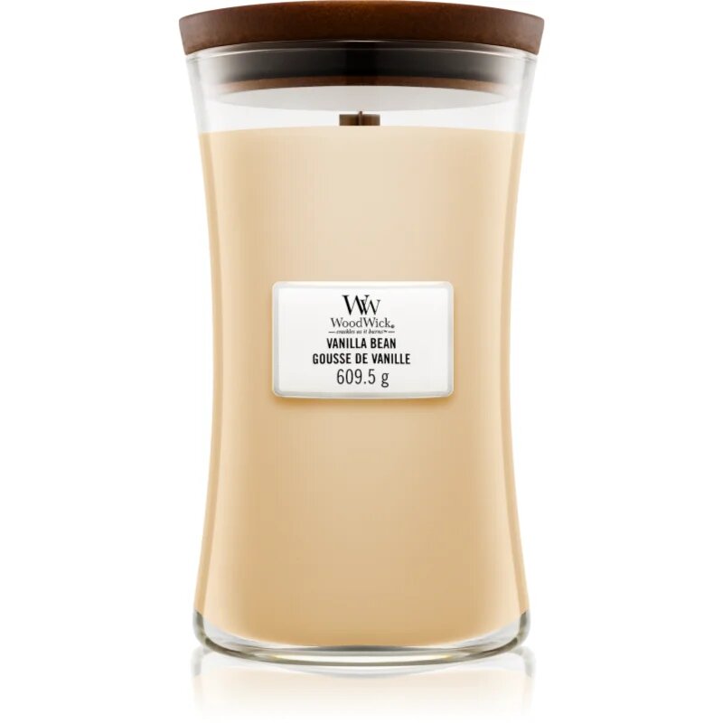 Woodwick Vanilla Bean illatgyertya fa kanóccal 609.5 g
