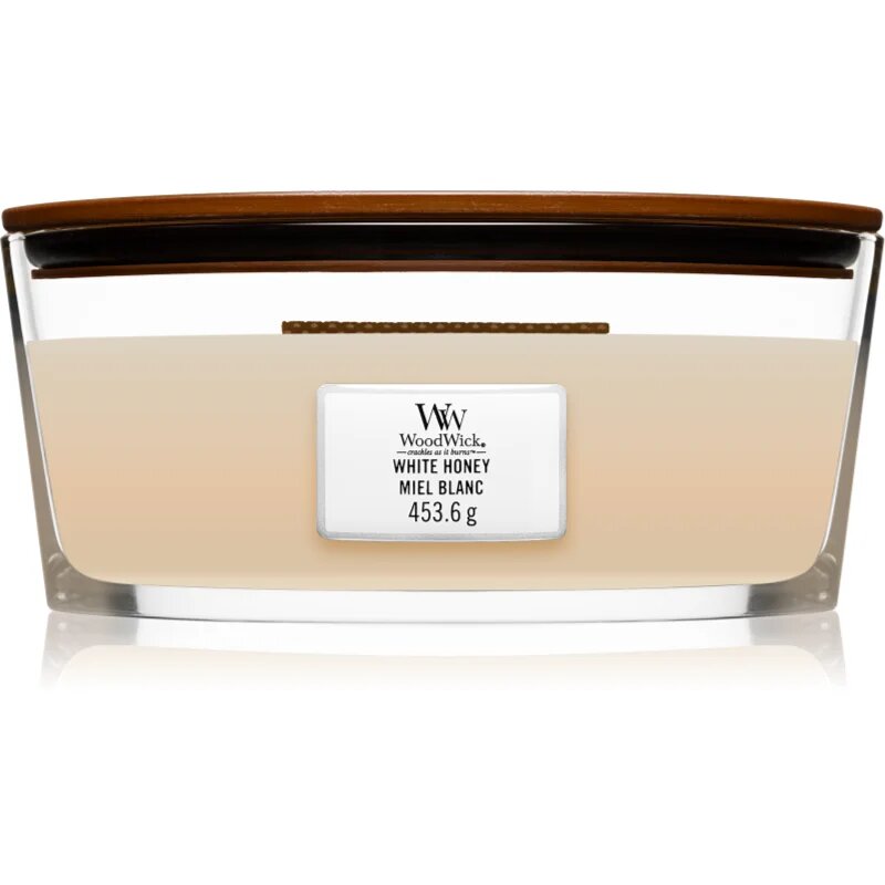 Woodwick White Honey illatgyertya fa kanóccal (hearthwick) 453 g