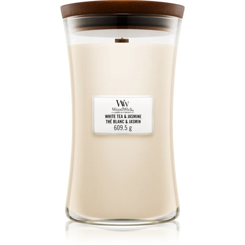 Woodwick White Tea & Jasmine illatgyertya fa kanóccal 609.5 g