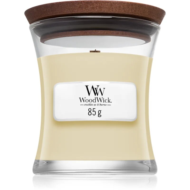 Woodwick White Teak illatgyertya fa kanóccal 85 g