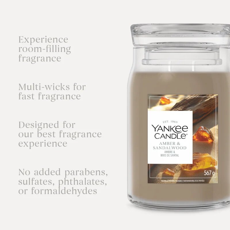 Yankee Candle Amber & Sandalwood illatgyertya 368 g