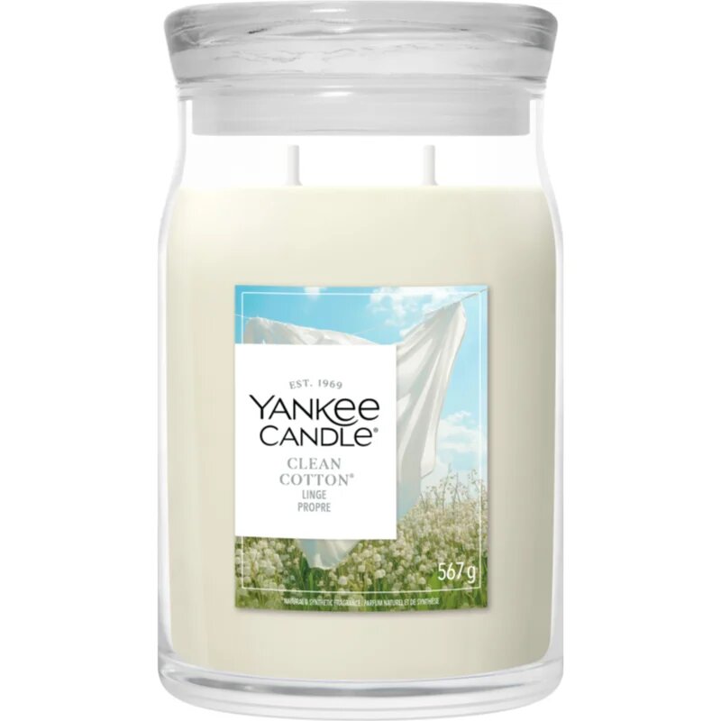 Yankee Candle Clean Cotton illatgyertya Signature 567 g