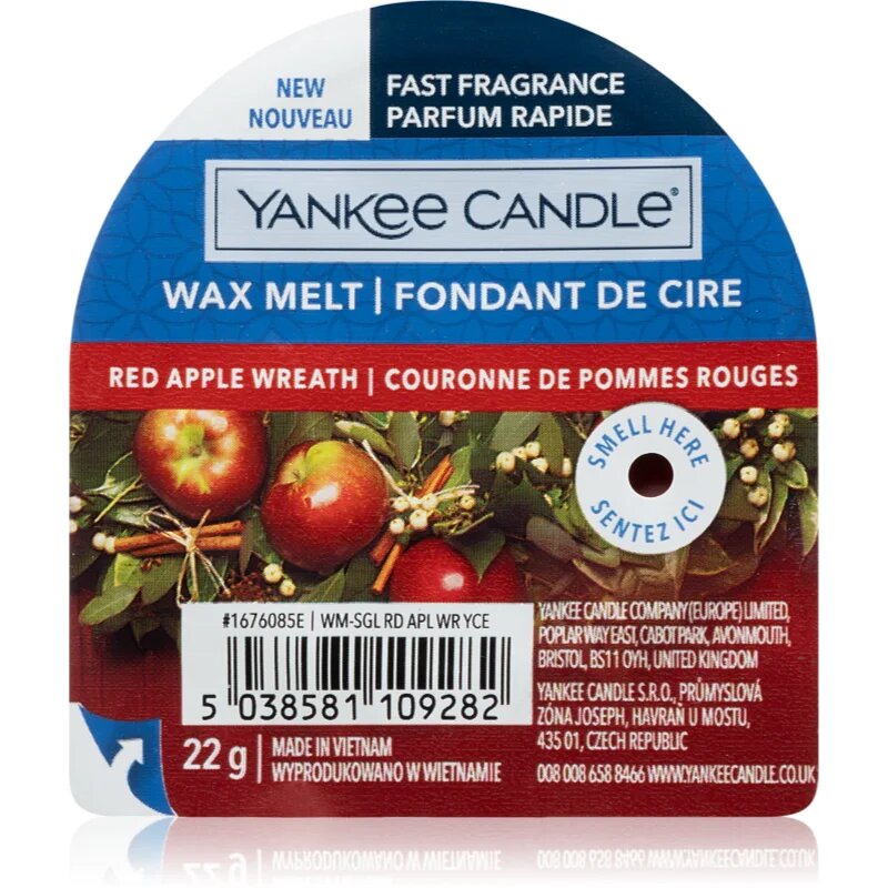 Yankee Candle Red Apple Wreath illatos viasz aromalámpába 22 g