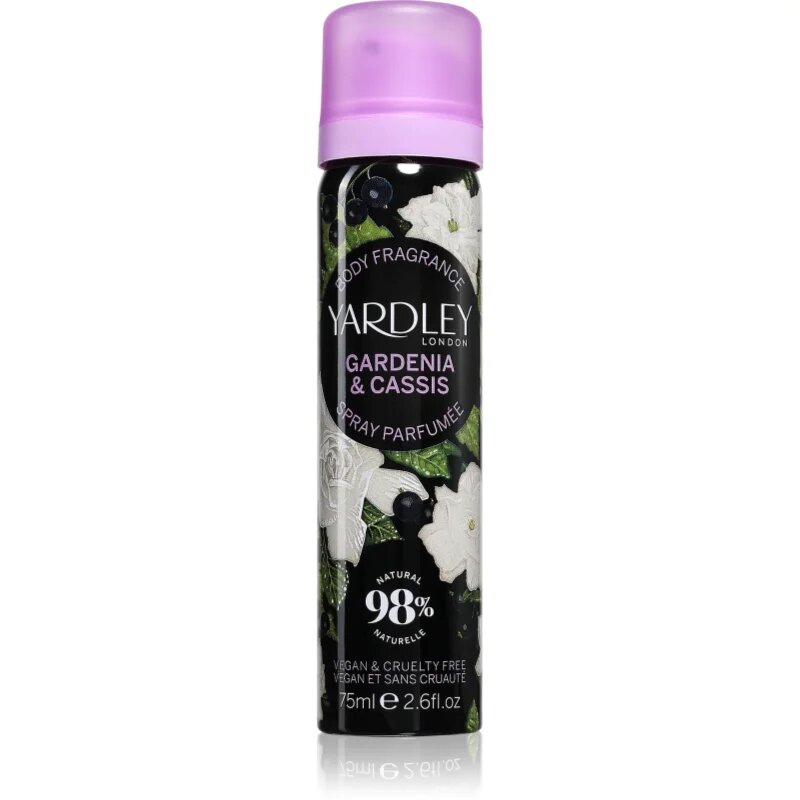 Yardley Gardenia & Cassis testápoló spray illatosított hölgyeknek 75 ml