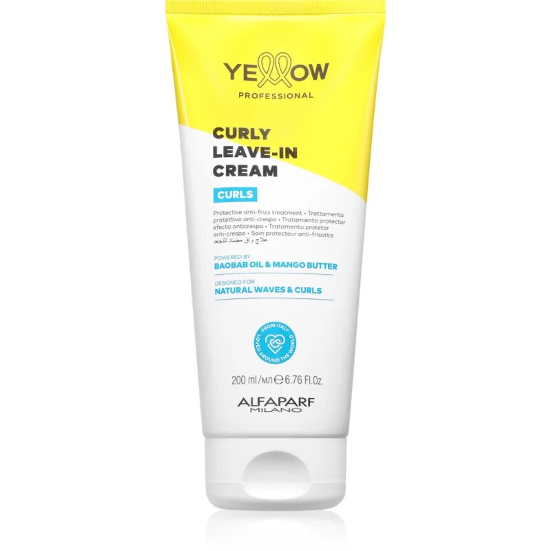 Yellow Professional Curls Curly Leave-in Cream öblítést nem igénylő krém a hullámos és göndör hajra 200 ml