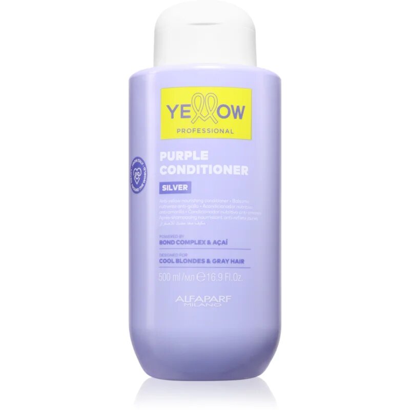 Yellow Professional Silver Purple Conditioner tápláló kondícionáló semlegesíti a sárgás tónusokat 500 ml