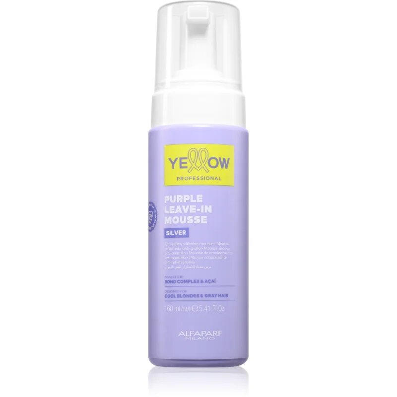 Yellow Professional Silver Purple Leave-In Mousse hajhab semlegesíti a sárgás tónusokat 160 ml