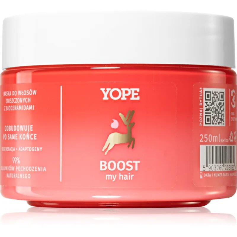 Yope BOOST my hair helyreállító hajpakolás töredezett károsult hajra 250 ml