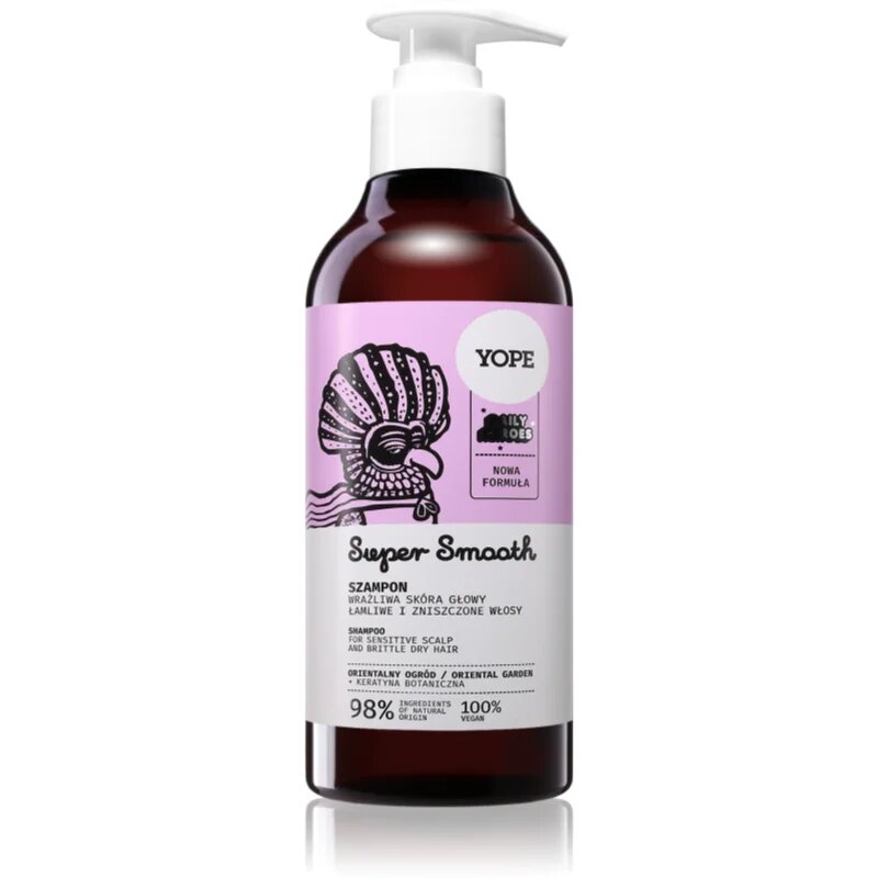 Yope Daily Heroes Smooth Shampoo Oriental Garden erősítő sampon a sérült töredezett hajra 300 ml