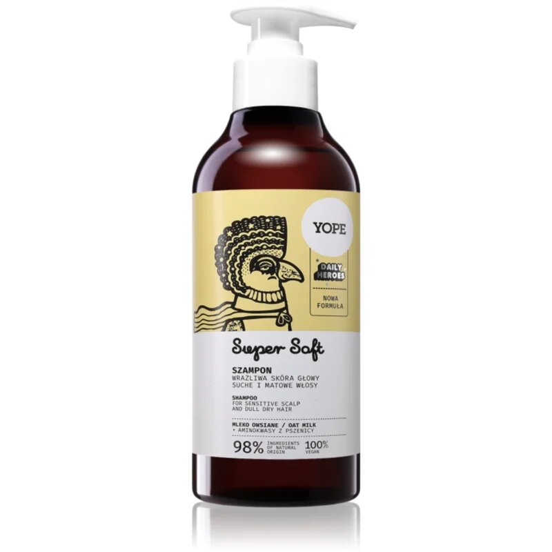 Yope Daily Heroes Soft Shampoo Oat Milk finom állagú sampon érzékeny fejbőrre 300 ml