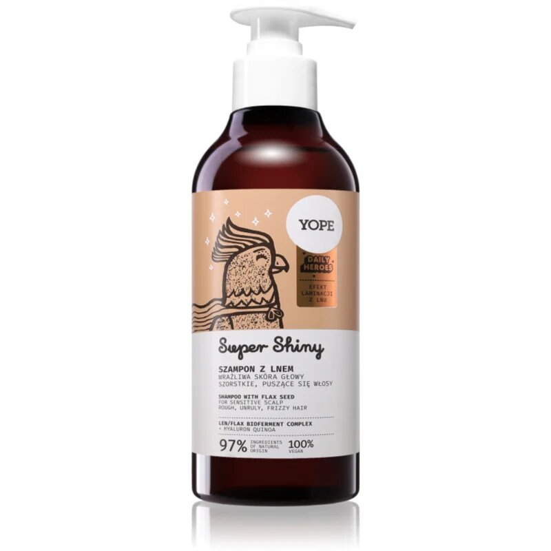 Yope Daily Heroes Super Shiny sampon a hullámos és göndör haj fényéért 170 ml