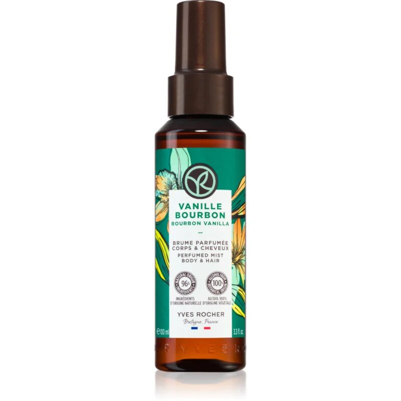 Yves Rocher Bain de Nature illatosított haj- és testpermet hölgyeknek Bourbon Vanilla 100 ml