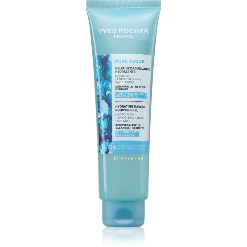Yves Rocher Pure Algue arctisztító és szemfestéklemosó gél hidratáló hatással 150 ml
