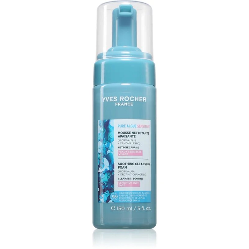 Yves Rocher Pure Algue Sensitive hidratáló tisztító hab az érzékeny arcbőrre 150 ml