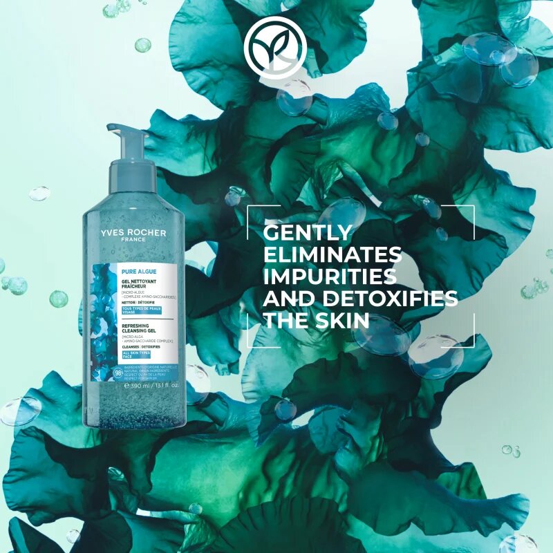 Yves Rocher Pure Algue tisztító gél frissítő hatással 390 ml