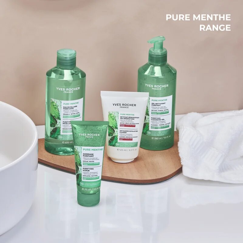 Yves Rocher Pure Menthe lágy tisztító gél peeling hatással 125 ml