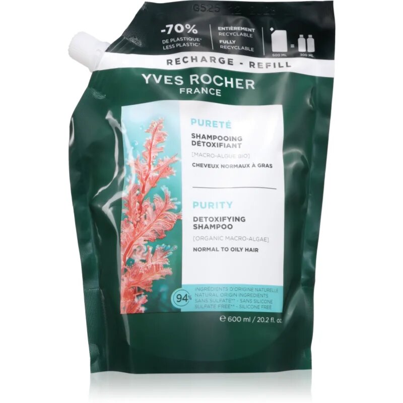 Yves Rocher Pureté Tisztító méregtelenítő sampon 600 ml