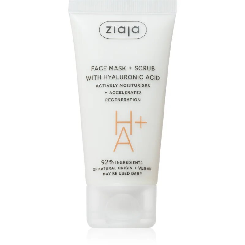 Ziaja Face Mask + Scrub with Hyaluronic Acid peeling maszk 55 ml