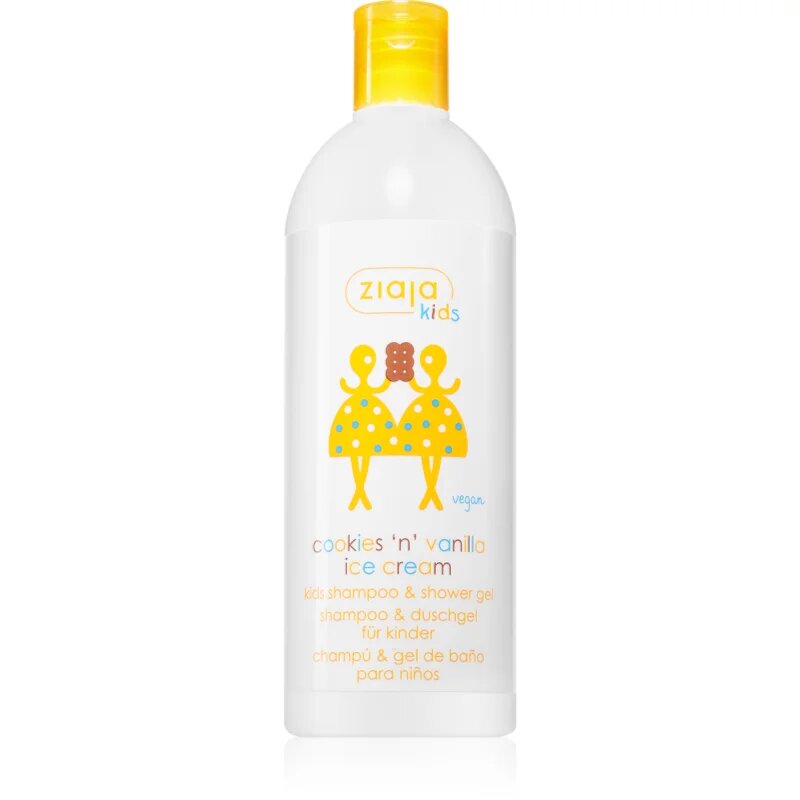 Ziaja Kids Cookies 'n' Vanilla Ice Cream Sampon és lemosó 2 az 1-ben gyermekeknek 3 éves kortól Cookies & Vanilla 400 ml