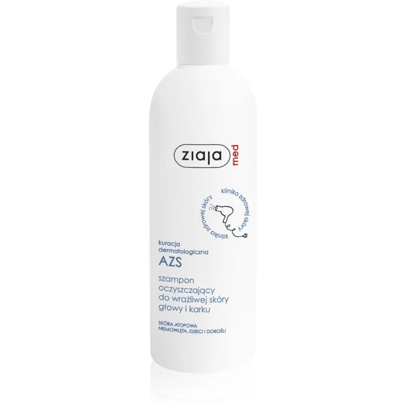 Ziaja Med Atopic Skin finom állagú tisztító sampon érzékeny fejbőrre 300 ml