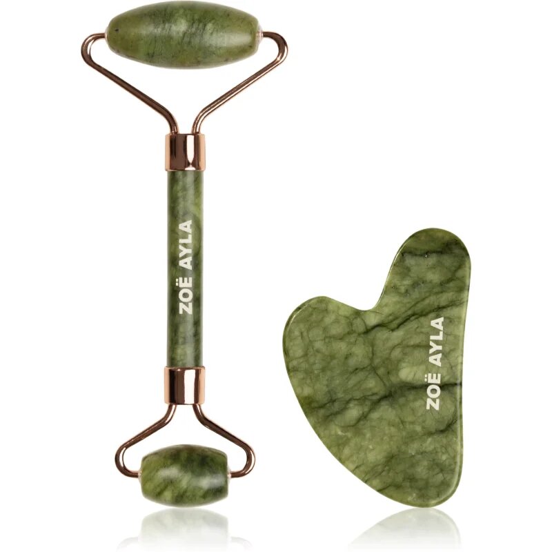 Zoë Ayla Jade Facial Roller And Gua Sha Tool ajándékszett az arcra 1 db