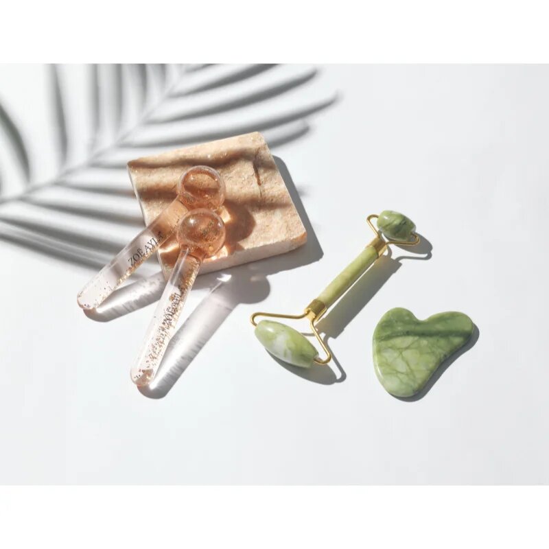 Zoë Ayla Luxurious Jade Crystal Roller masszázs henger az arcra 1 db
