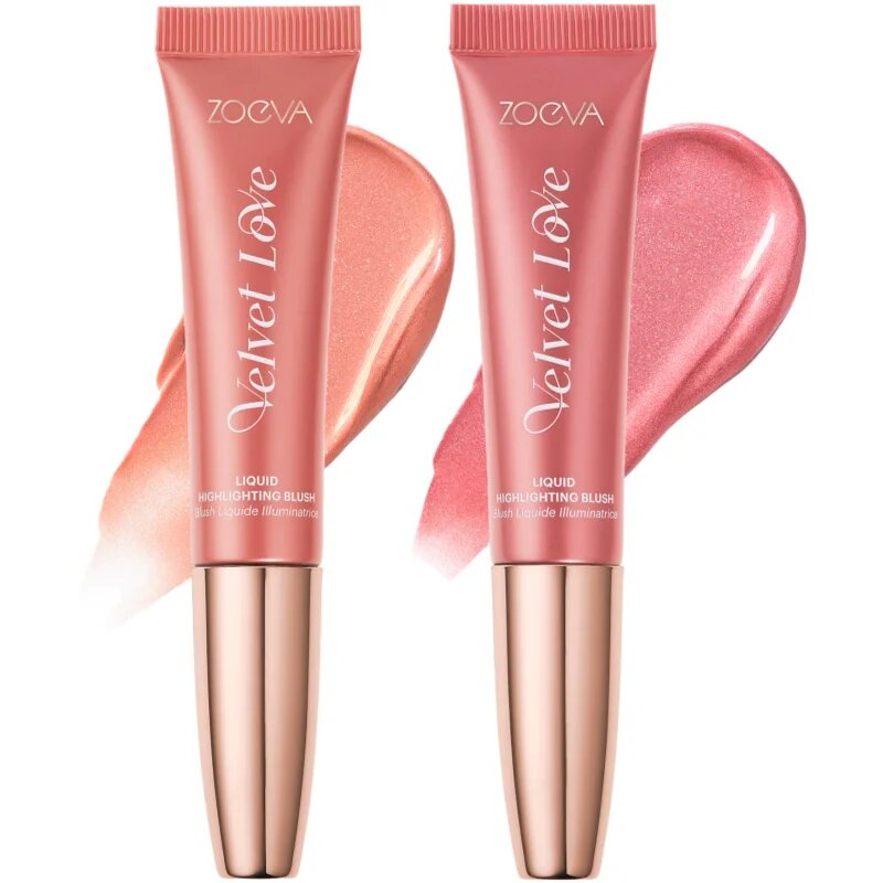 ZOEVA Velvet Love Liquid Highlighting Blush folyékony arcpirosító az élénk bőrért árnyalat Pink Nectar 13 ml