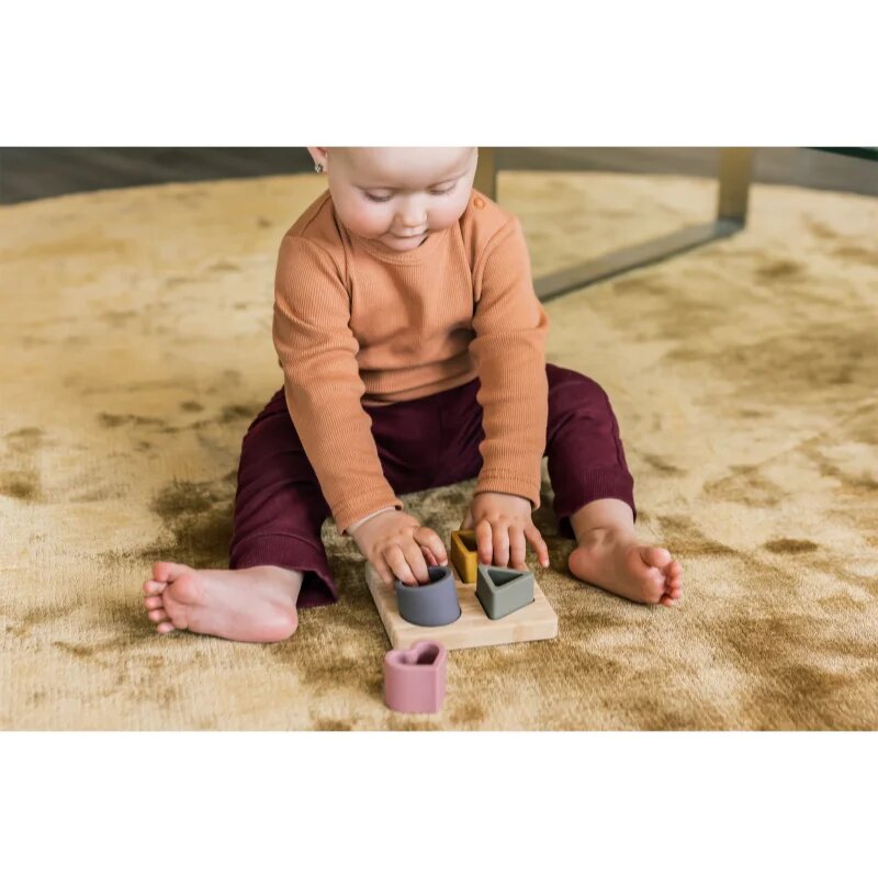 Zopa Silicone Bamboo Puzzle interaktív formaberakó játék Multicolor 1 db