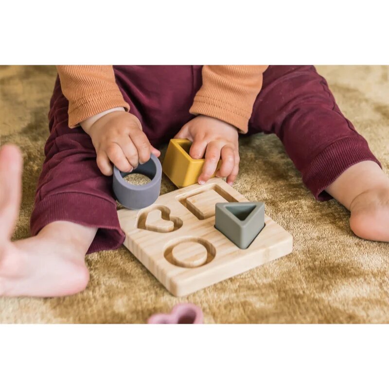 Zopa Silicone Bamboo Puzzle interaktív formaberakó játék Multicolor 1 db