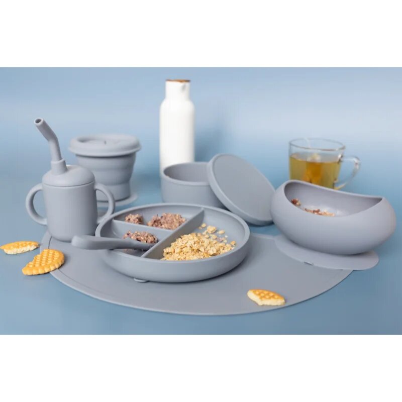 Zopa Silicone Divided Plate osztott tányér tapadókoronggal Dove Grey 1 db