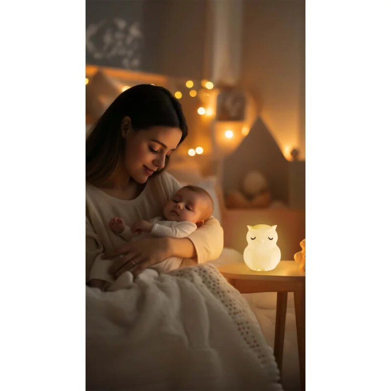 Zopa Silicone LED Lamp Size M éjszakai fény Owl 1 db