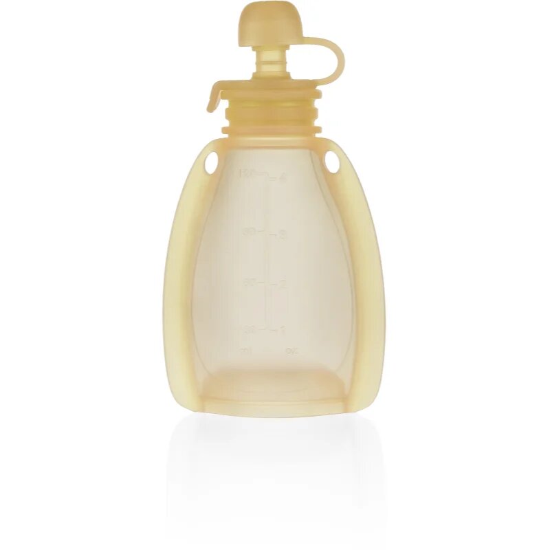Zopa Silicone Refillable Baby Food Pouch tasakos püré 0 m+ Transparent Yellow 120 ml