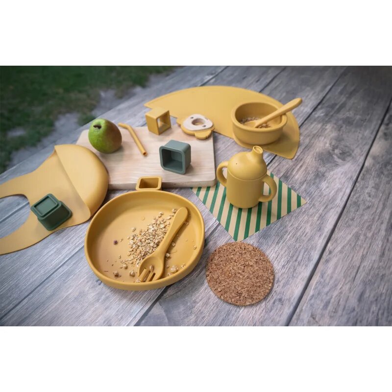 Zopa Silicone Set etetőszett gyermekeknek Mustard Yellow