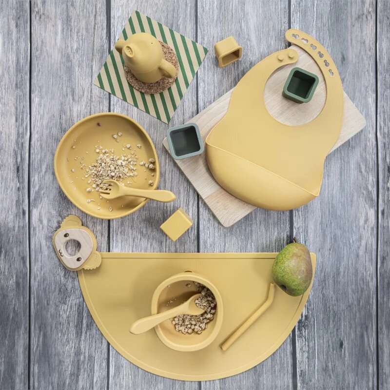 Zopa Silicone Set etetőszett gyermekeknek Mustard Yellow