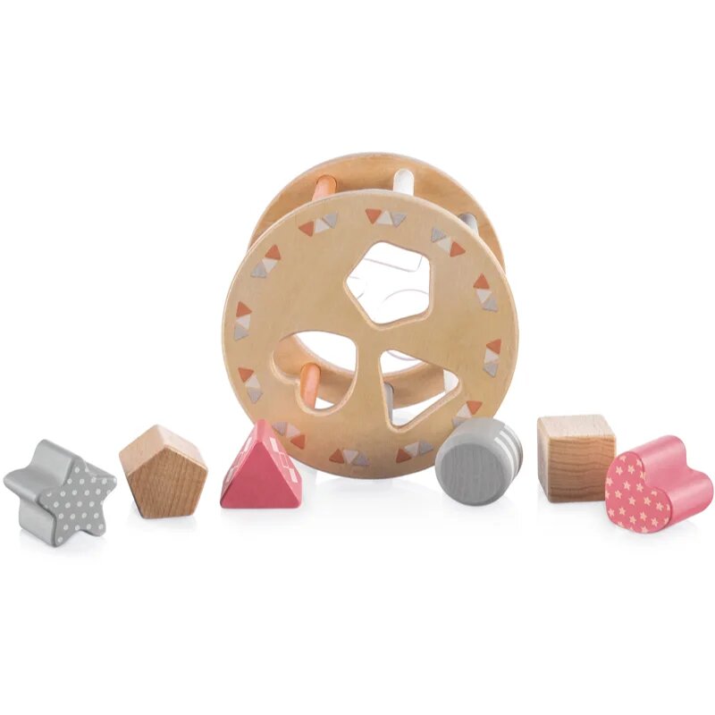 Zopa Wooden Jigsaw interaktív formaberakó játék fából készült 18 m+ Pink 1 db