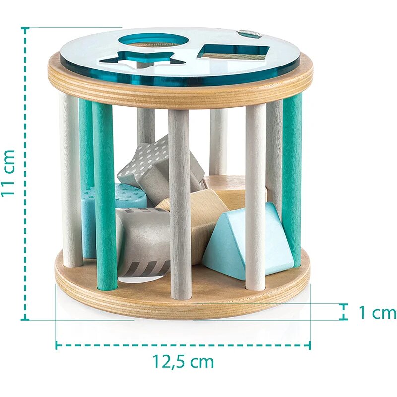 Zopa Wooden Jigsaw interaktív formaberakó játék fából készült 18 m+ Pink 1 db