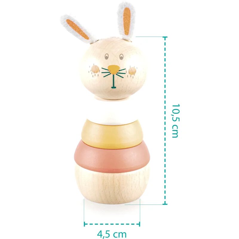 Zopa Wooden Rings Toy animal kirakós állatka fából készült Bear 1 db